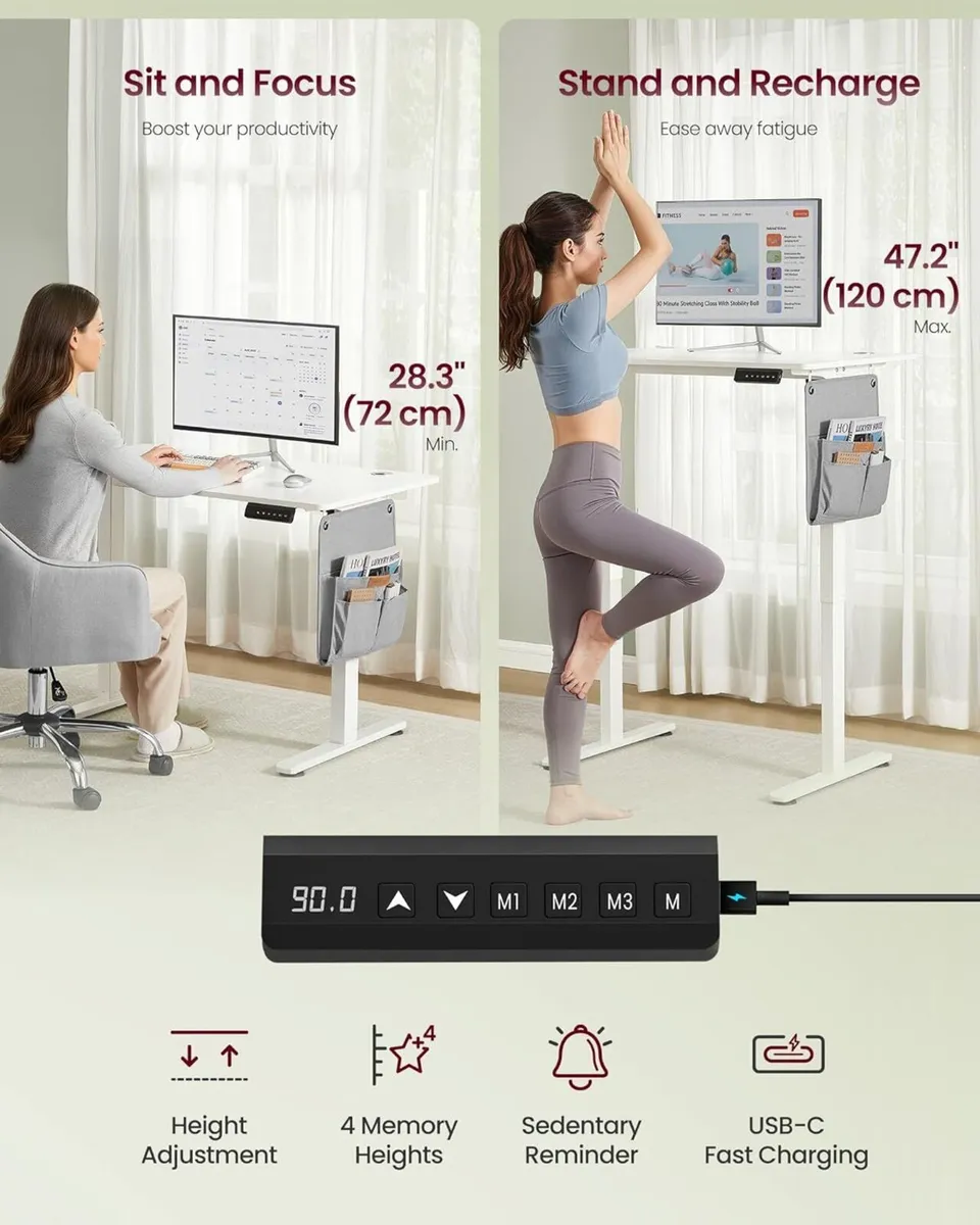 Electric Standing Desk Height Adjustable 100 x 60 - Image 4