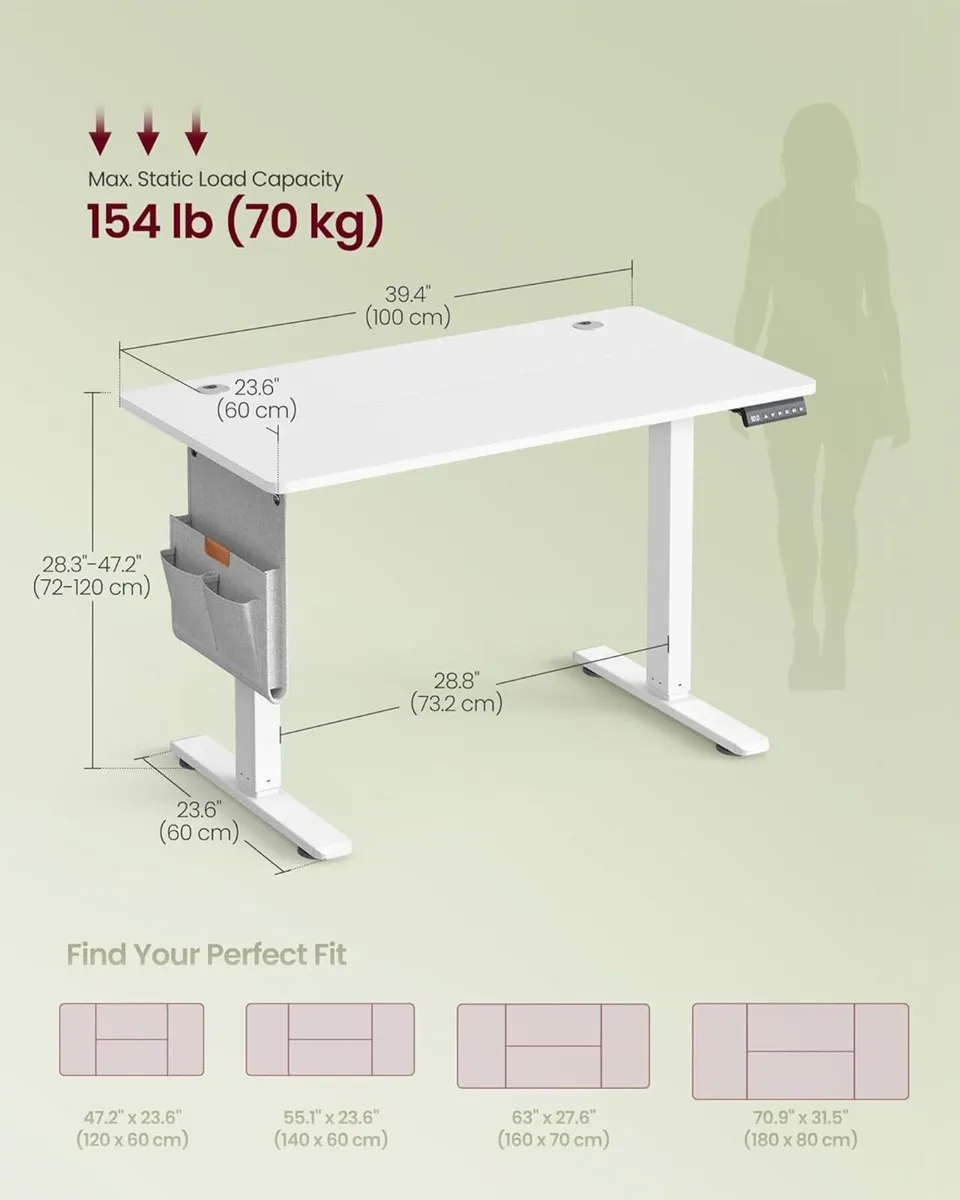 Electric Standing Desk Height Adjustable 100 x 60 - Image 3