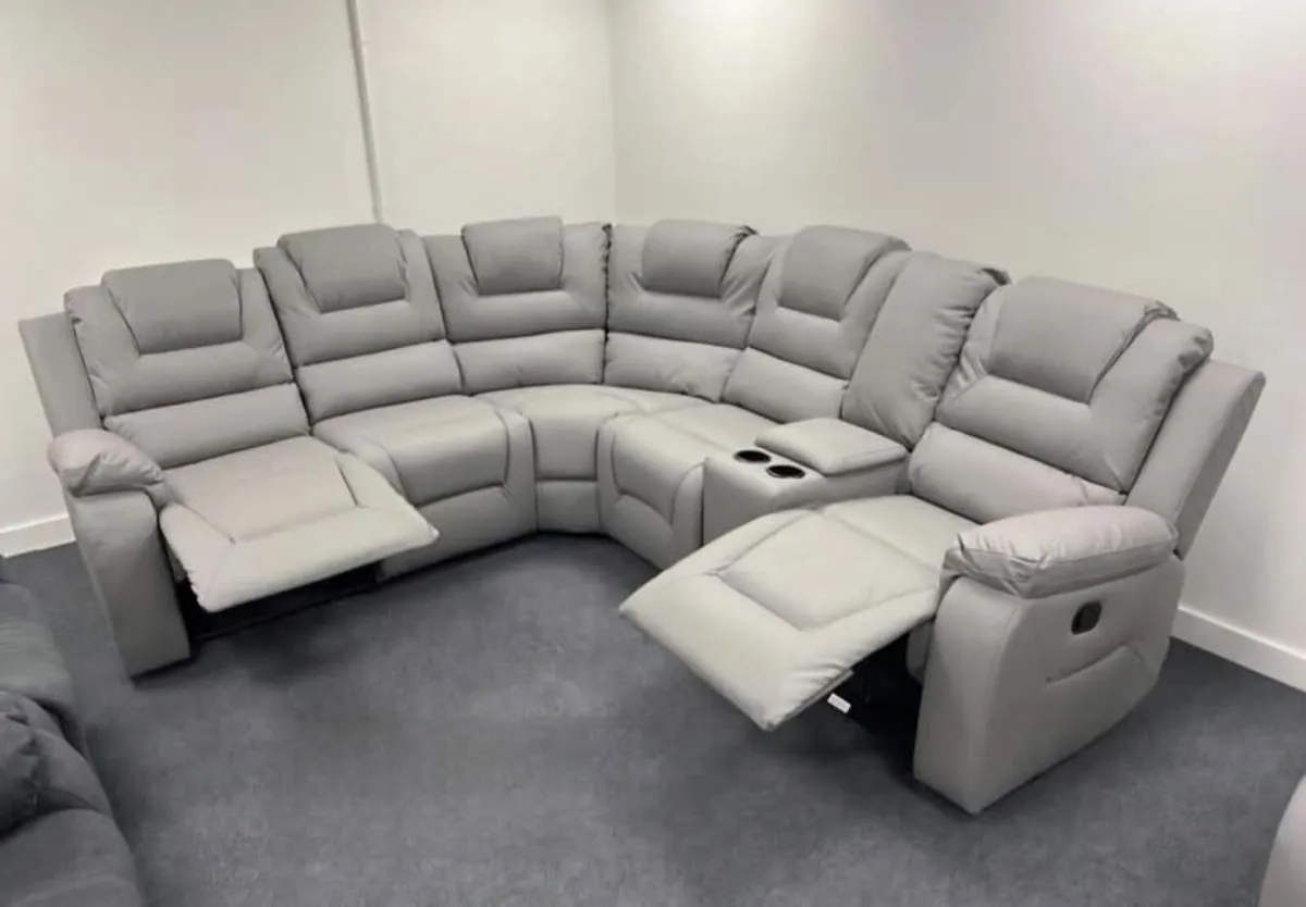 Axel Corner Manual Leather Recliner Sofa - Image 3