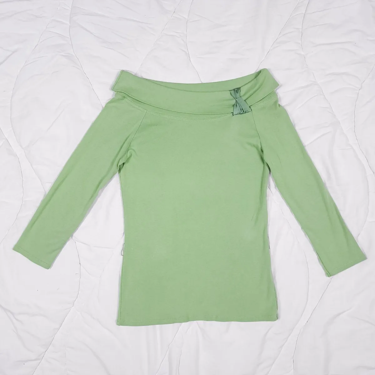 Monsoon Green Bardot Off-The-Shoulder Top 12UK - Image 2