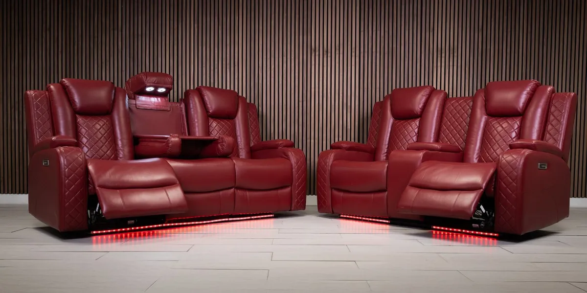 Ashbyrne Electric Leather Recliner Sofa Set - Image 2