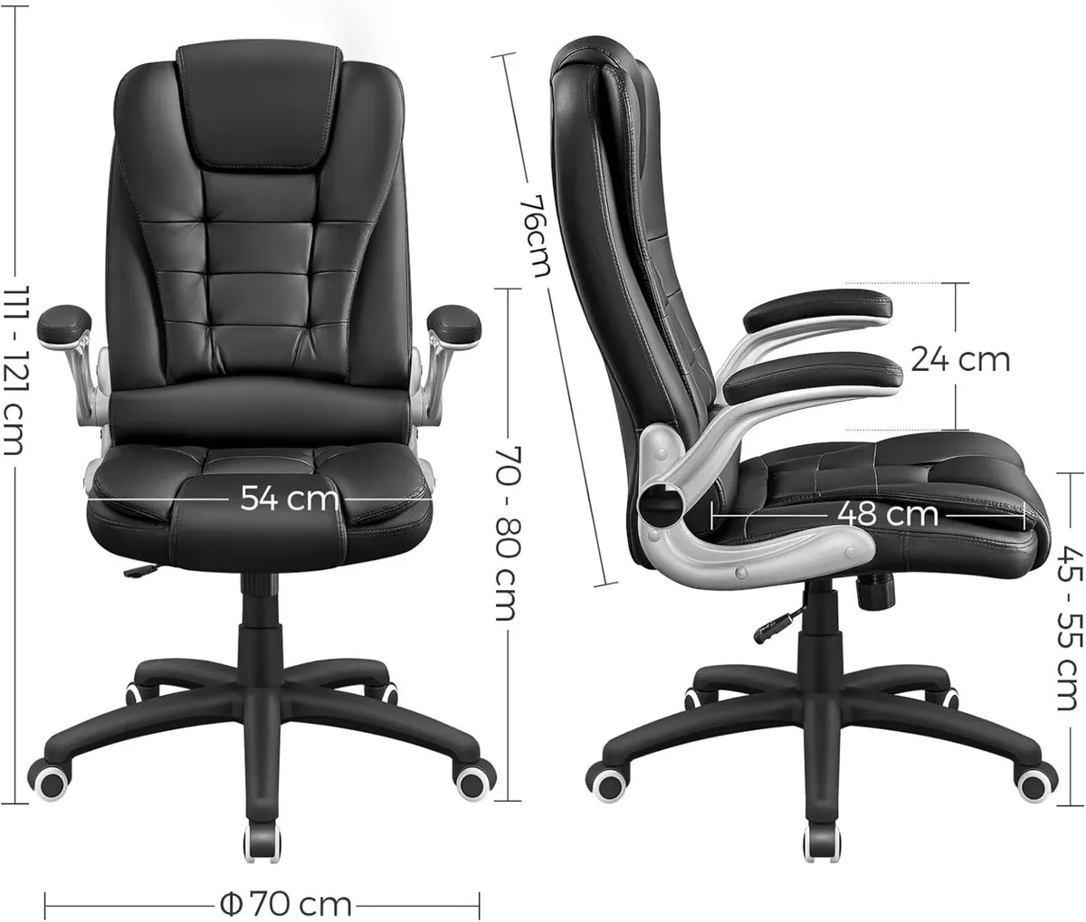 Office Swivel Chair with 76 cm High Back Large - Image 3