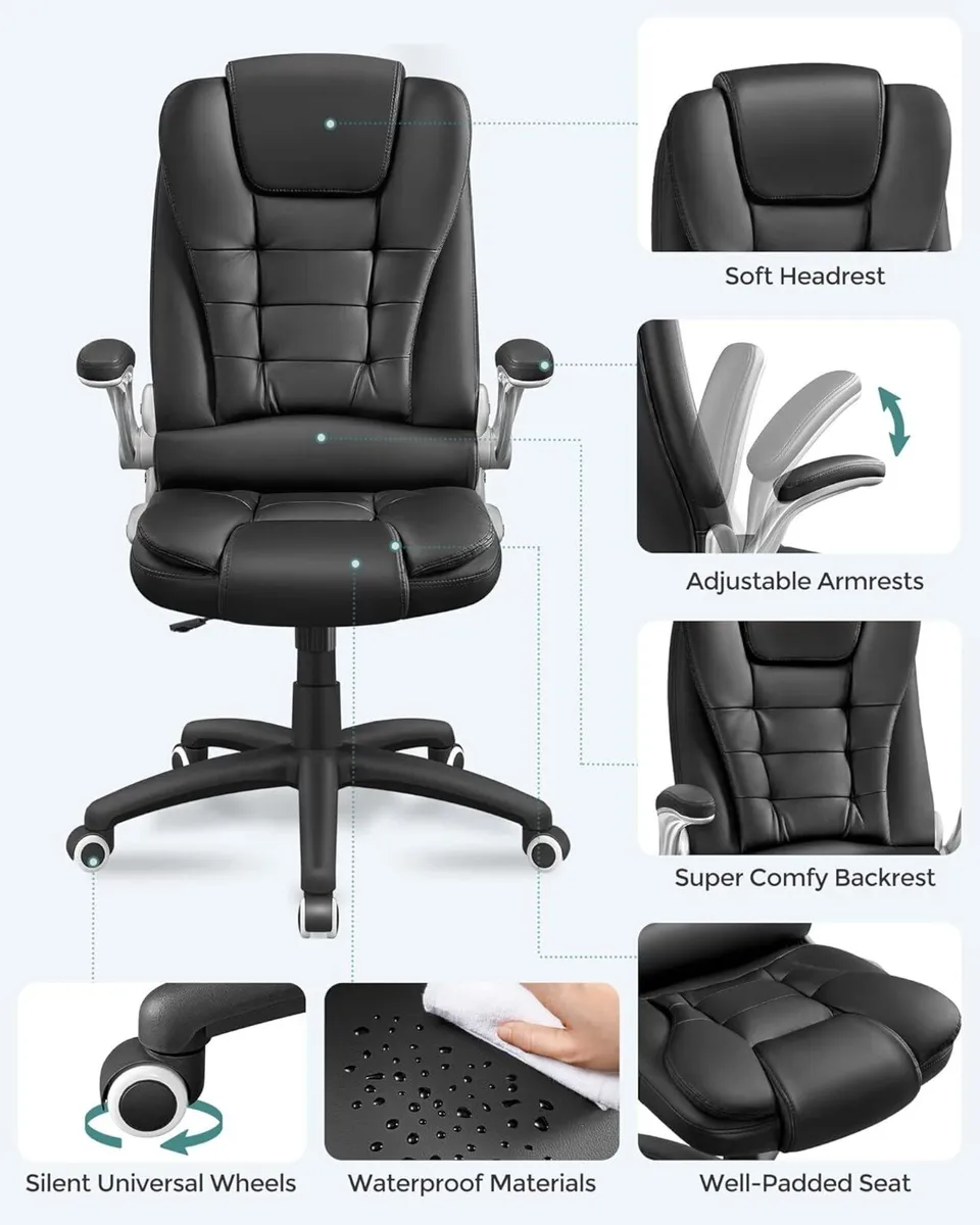 Office Swivel Chair with 76 cm High Back Large - Image 4