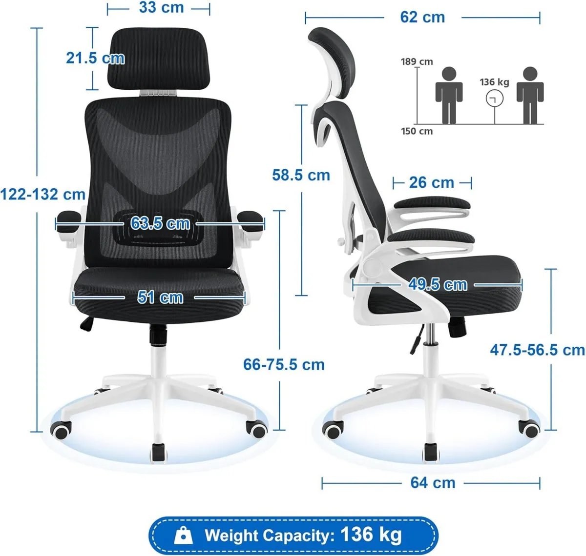 Computer Desk Chair Home Office Ergonomic Swivel - Image 3