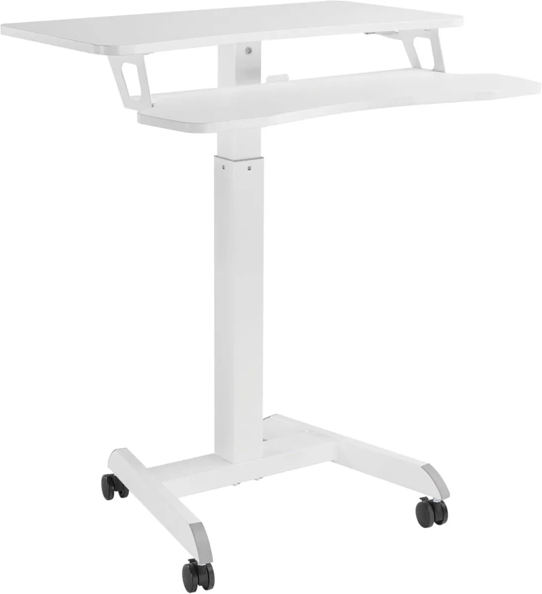 Mobile Two Tier Sit-Stand Desk Workstation - Image 4