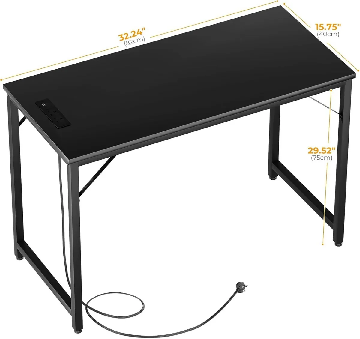 32 inch Computer Desk with Power Outlets Small - Image 3