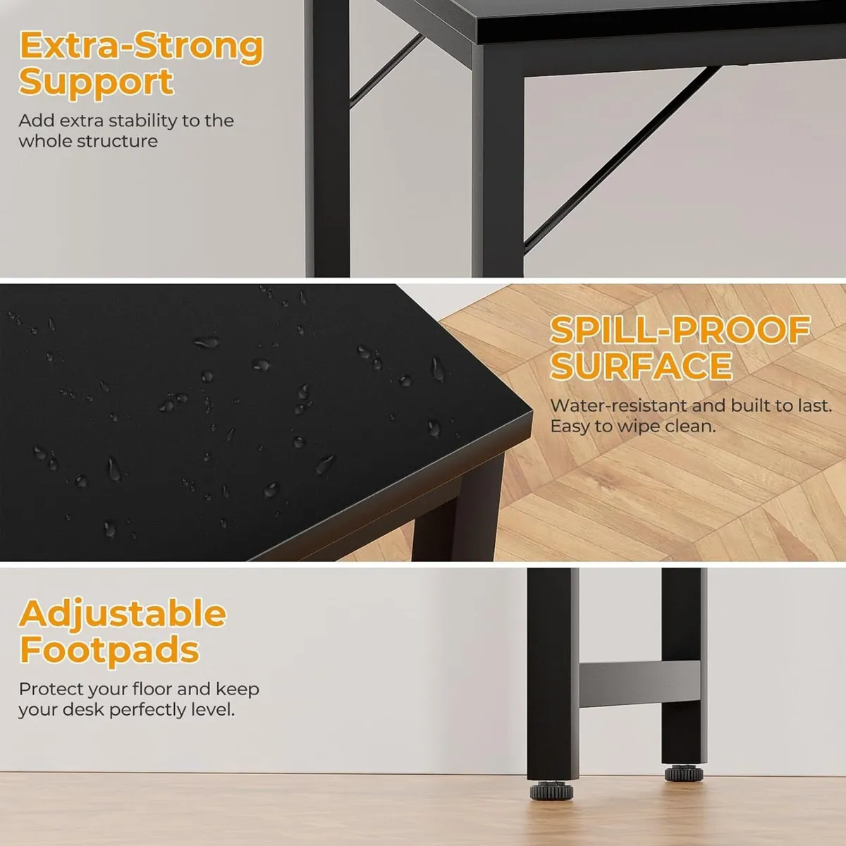 32 inch Computer Desk with Power Outlets Small - Image 4