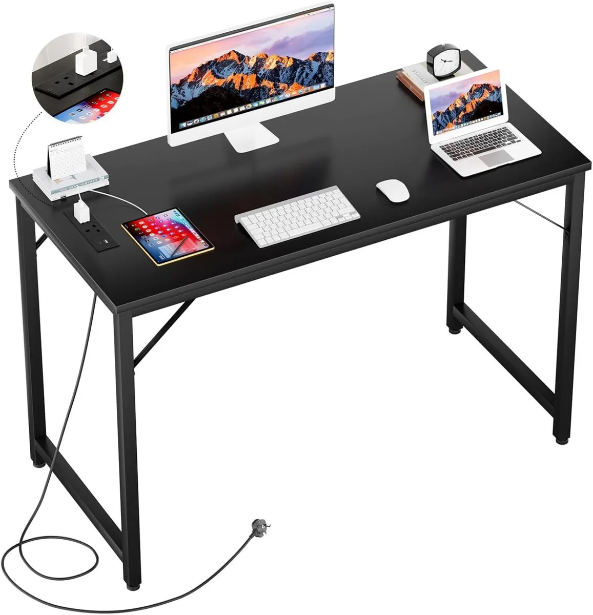32 inch Computer Desk with Power Outlets Small - Image 1