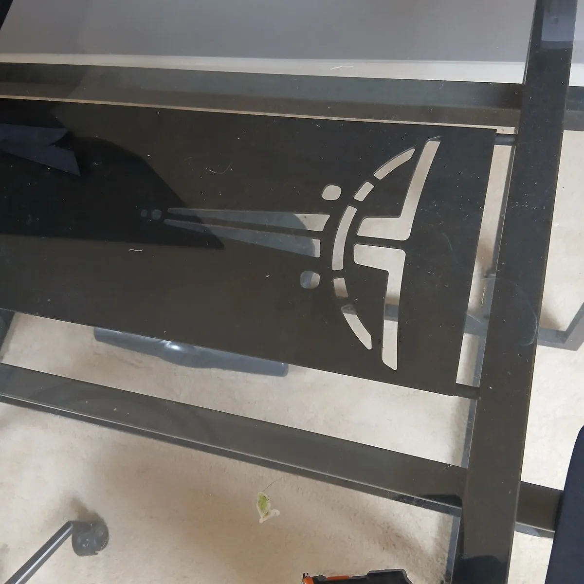 Modern Glass & Metal Desk / Dining Table – 180cm - Image 4