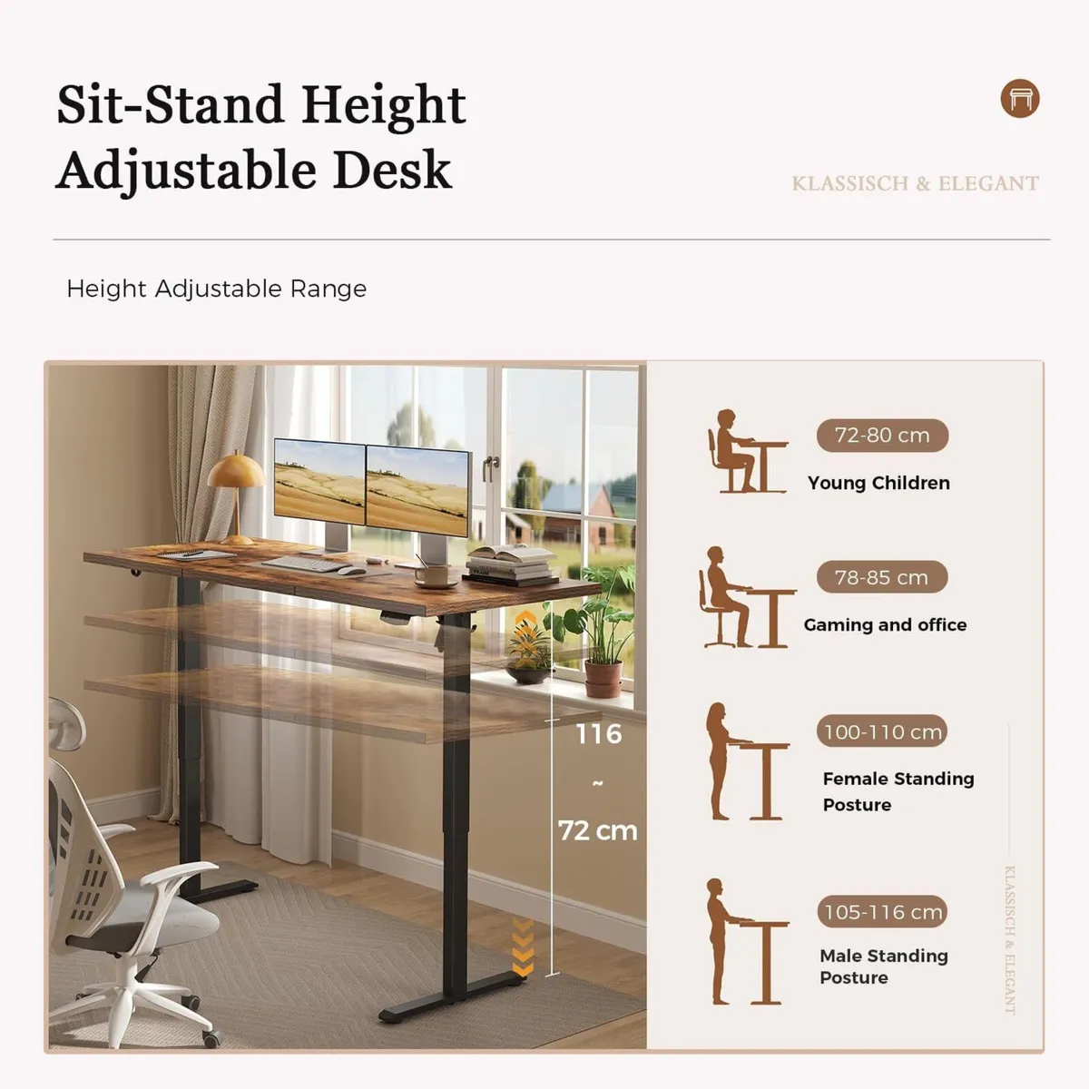 Height-Adjustable Desk Electric Sit-Stand Office - Image 3