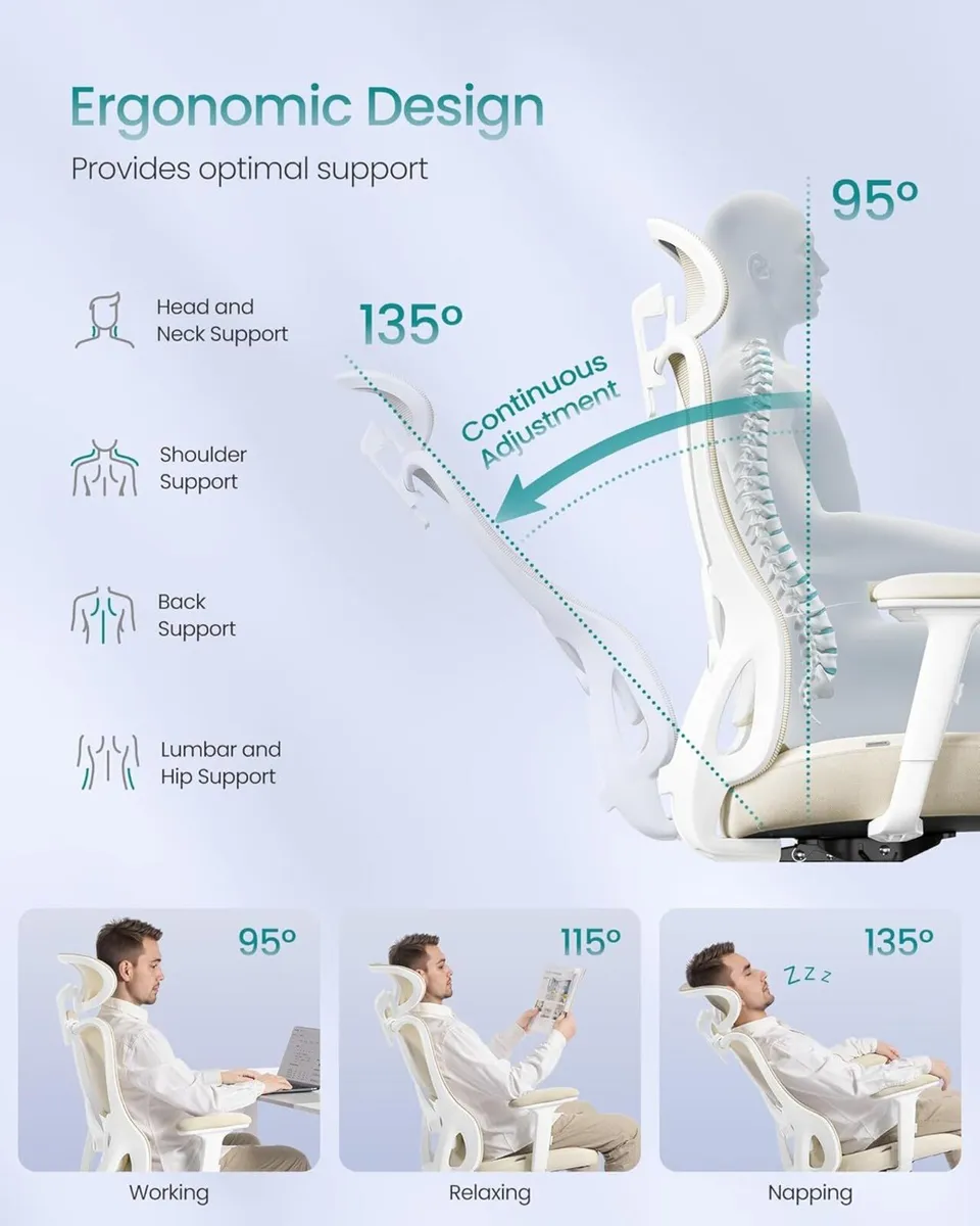 Ergonomic Office Chair Computer Desk Adjustable - Image 4