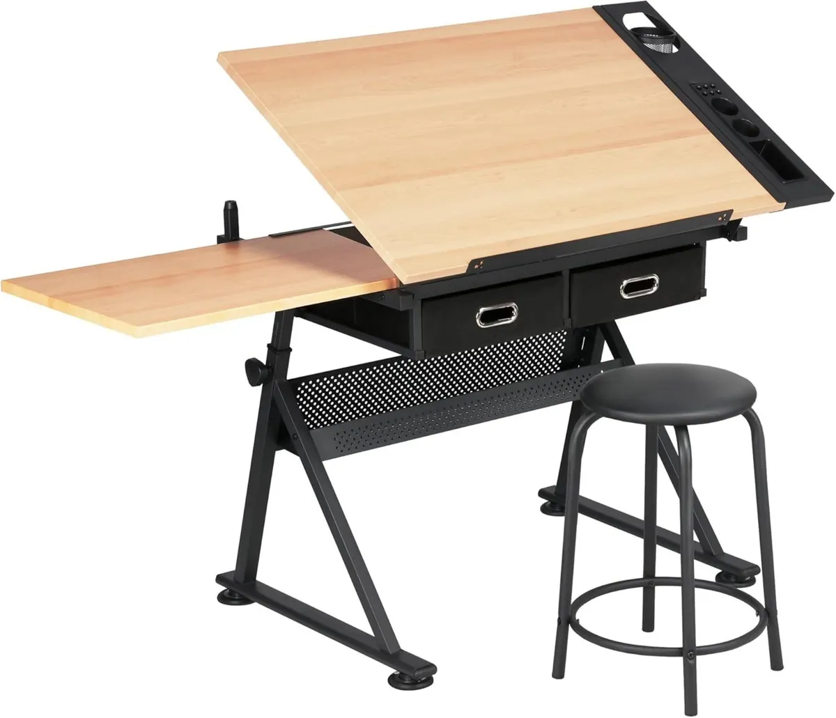 Art Drawing Desk Wood Drafting Table for Adults - Image 1