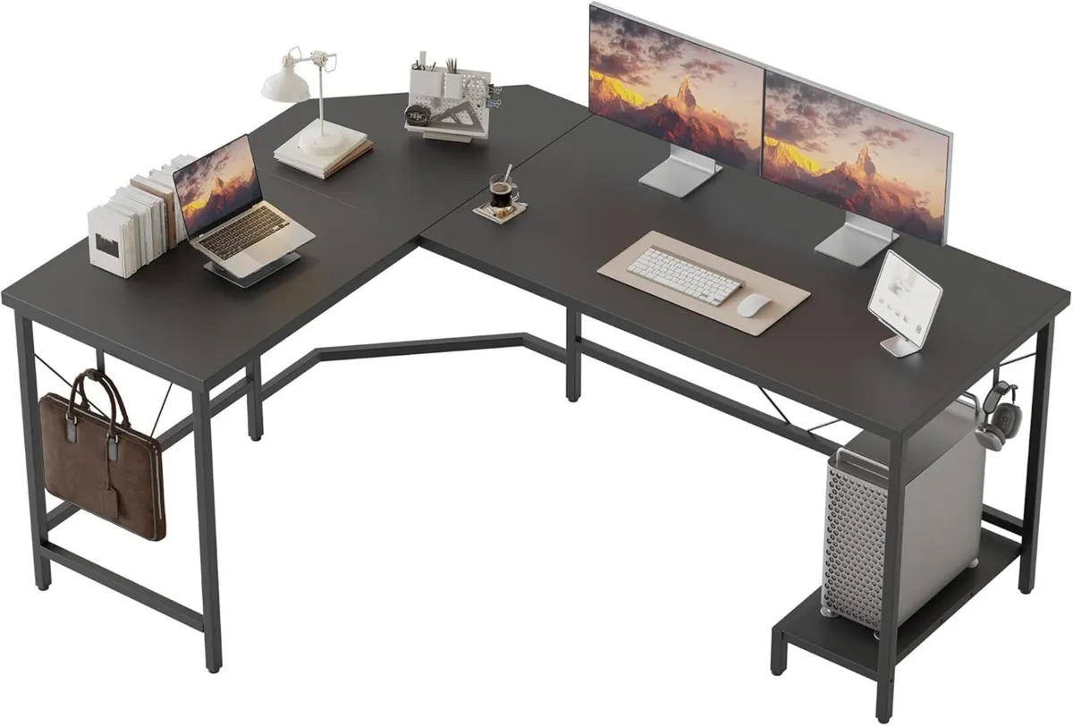 L Shaped Desk 135x110 cm Gaming for Home Office - Image 1