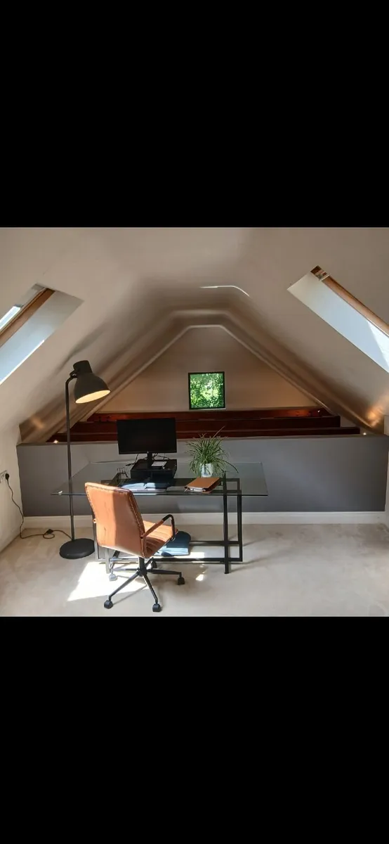 Modern Glass & Metal Dining Table - Image 1