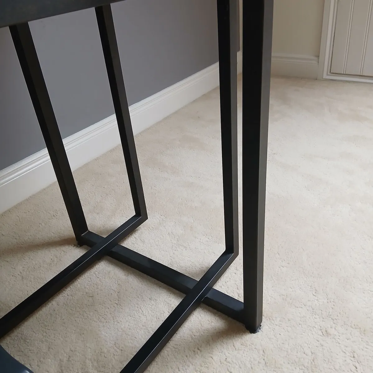 Modern Glass & Metal Dining Table - Image 3