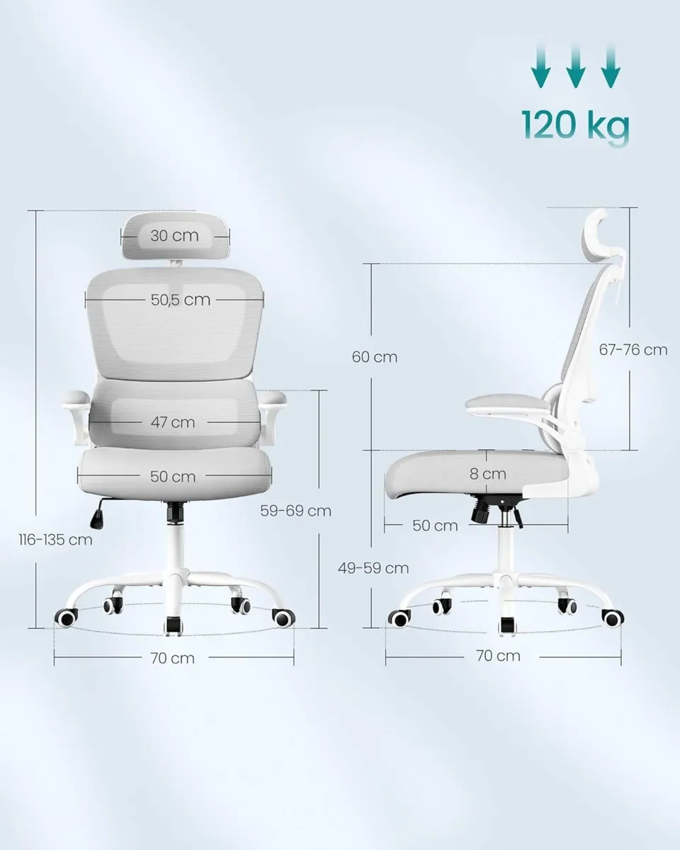 Office Chair Ergonomic Mesh for Desk with - Image 3
