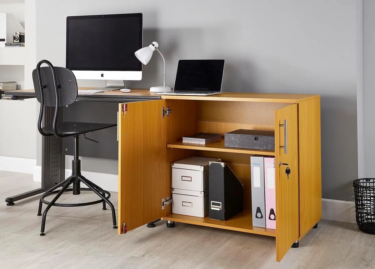 MMT Beech Storage Cabinet 2 Door with Adjustable - Image 2