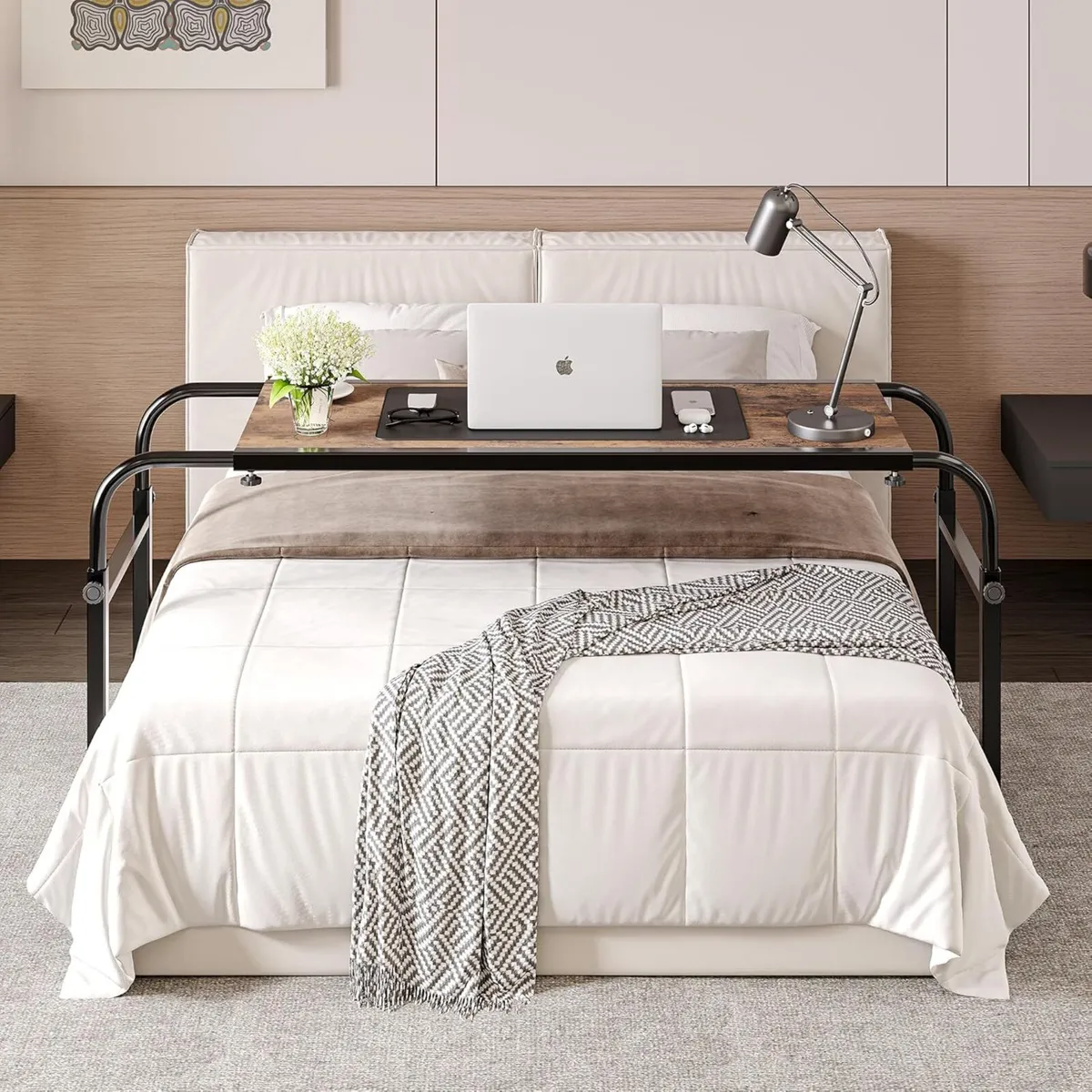 Bed Table Overbed Adjustable with Wheels Hospital - Image 4