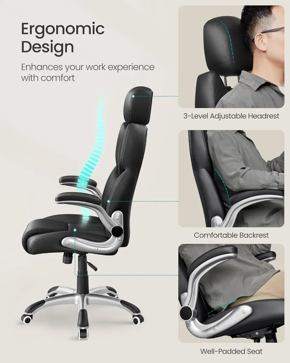 Office Chair Ergonomic Gaming Adjustable Headrest - Image 4