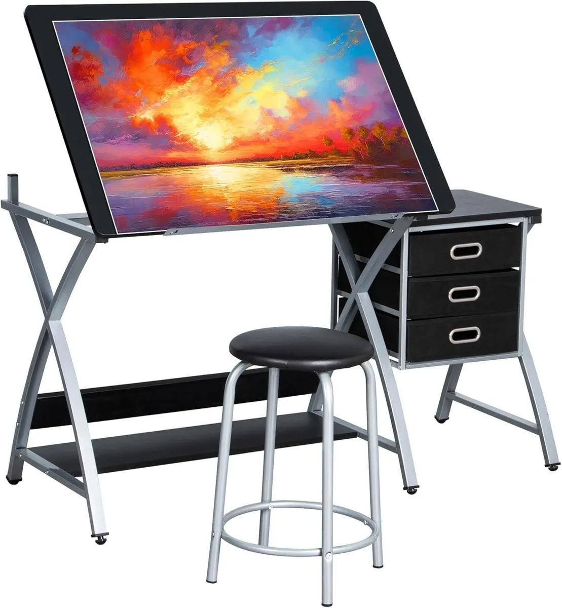 Adjustable Height Drawing Table Artist Drafting - Image 1
