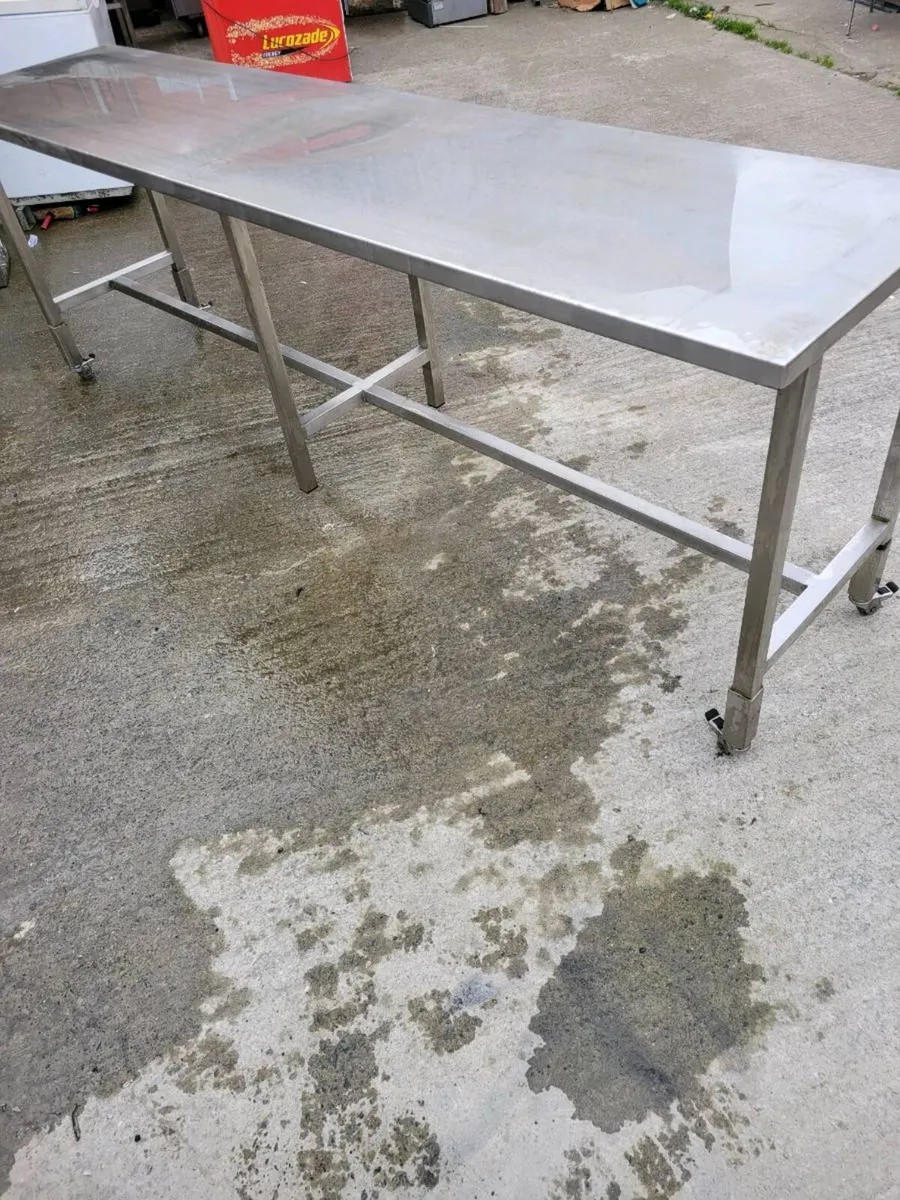 Table Stainless Steel 2.8m On Wheels - Image 2