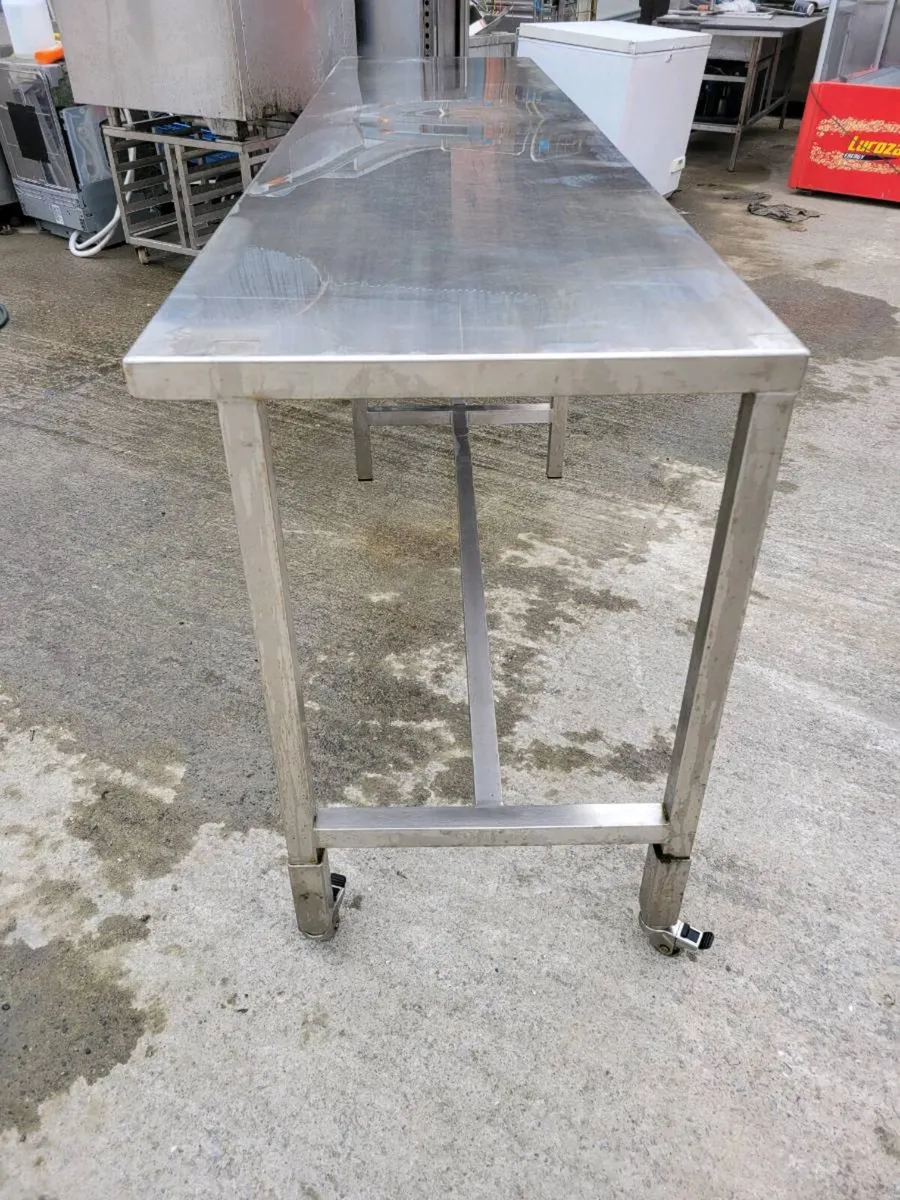 Table Stainless Steel 2.8m On Wheels - Image 3