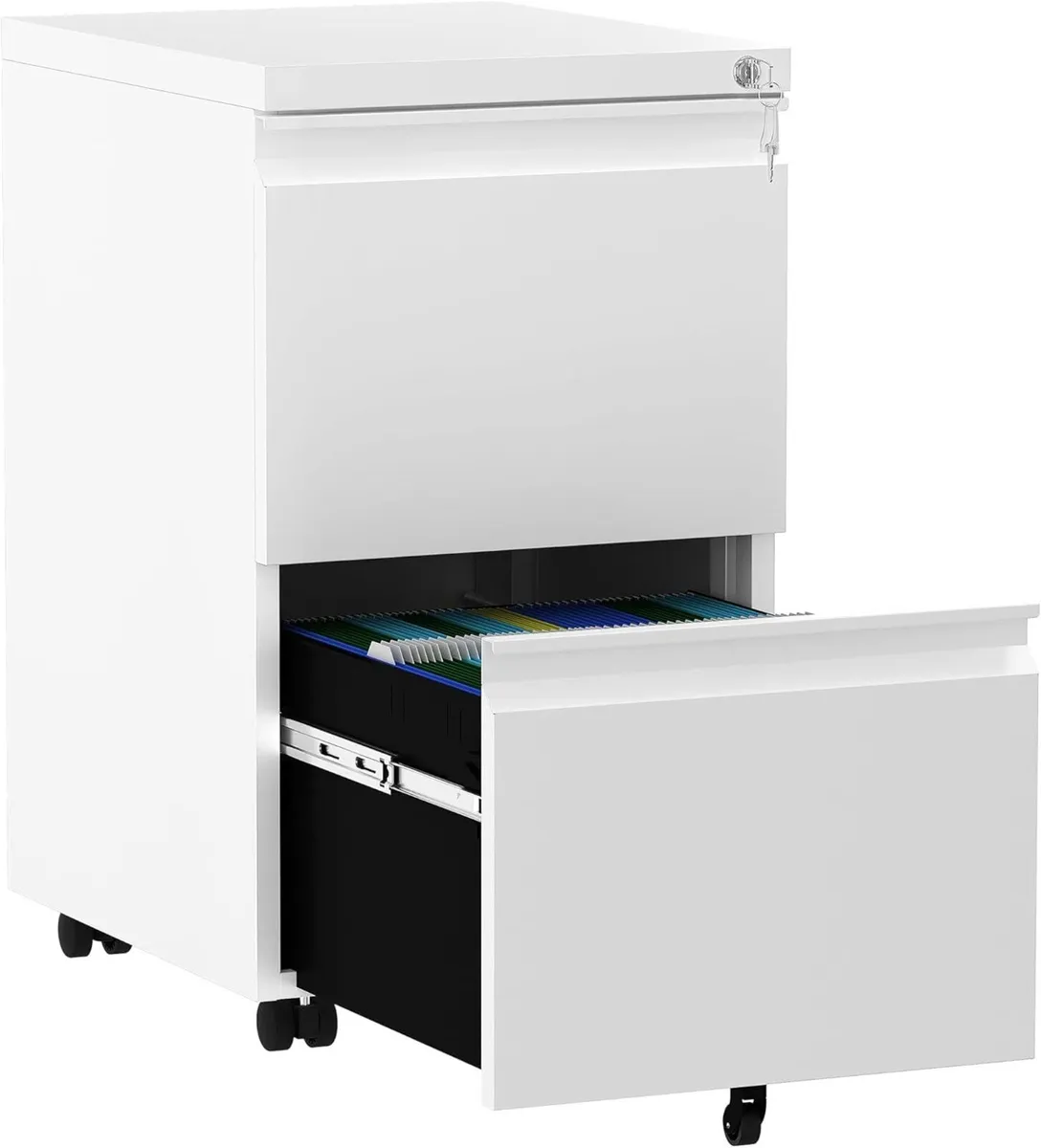 Mobile Filing Cabinet with 2 Lockable Drawers - Image 1