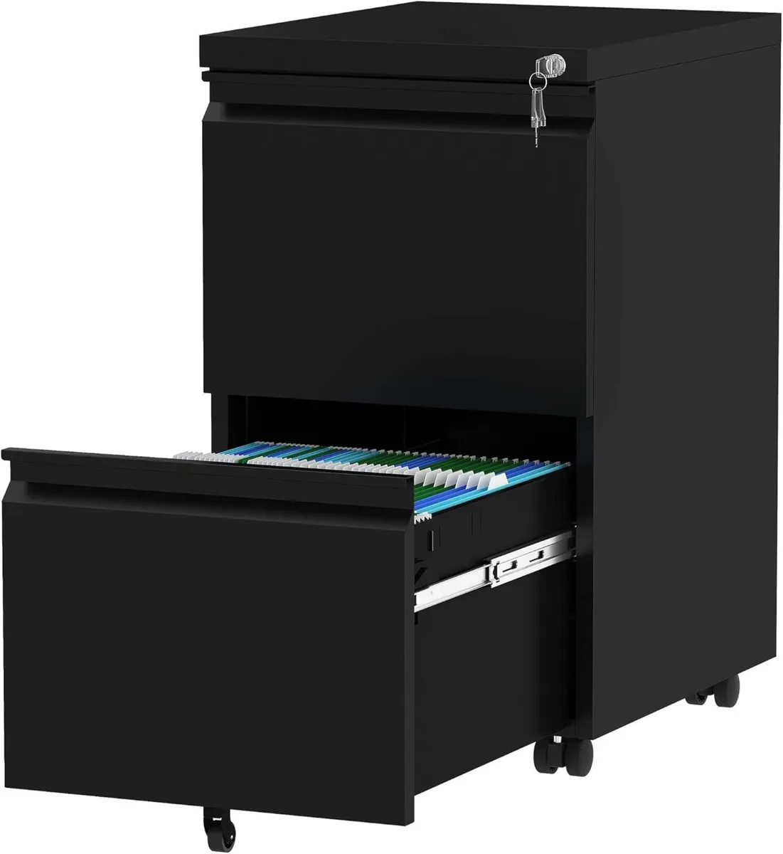 Mobile Filing Cabinet with 2 Lockable Drawers - Image 1