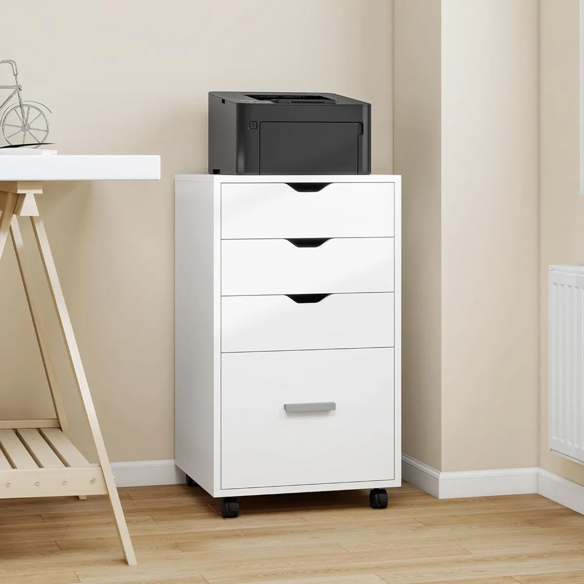 Mobile File Cabinet 4-Drawer Filing for Home - Image 2