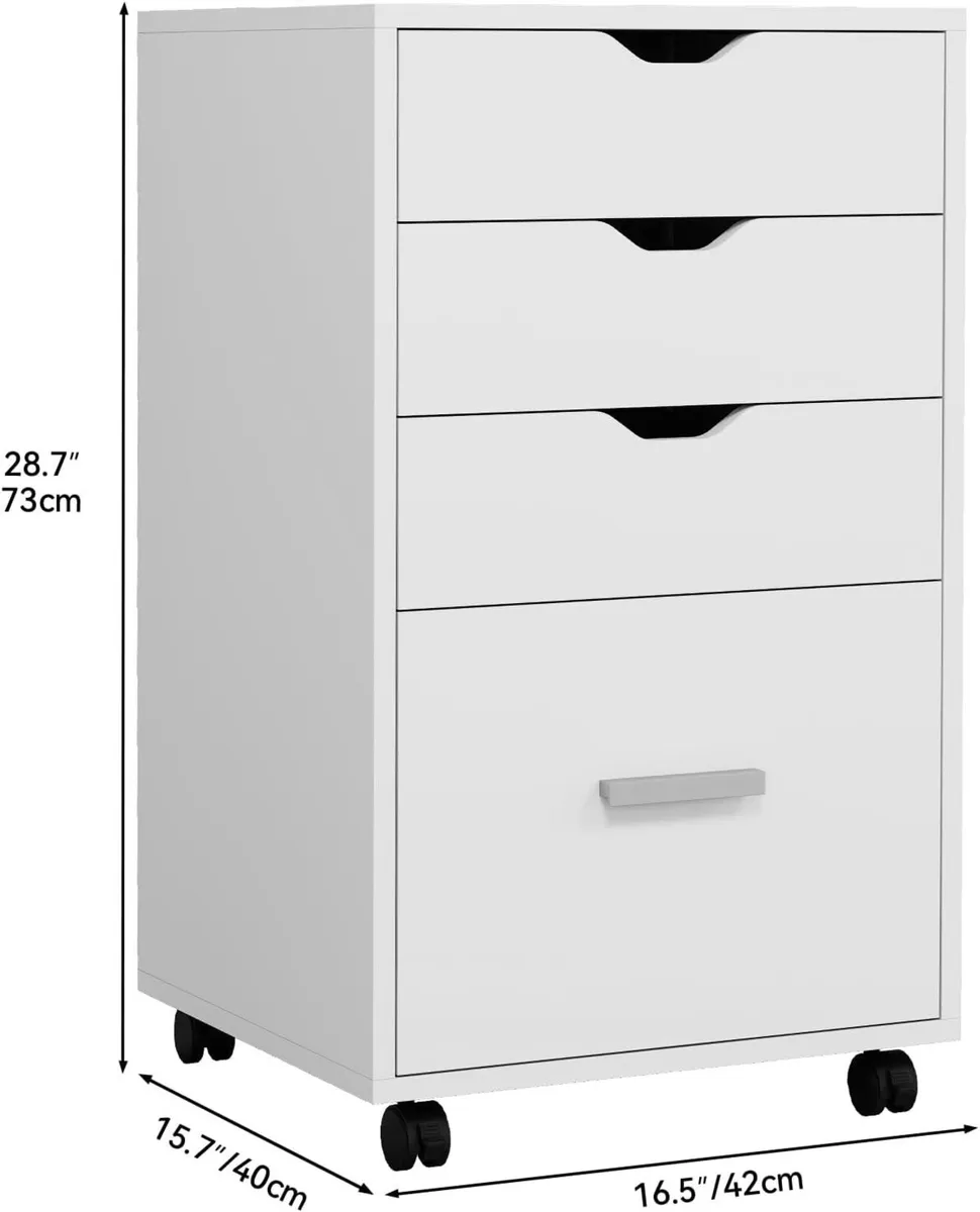 Mobile File Cabinet 4-Drawer Filing for Home - Image 3