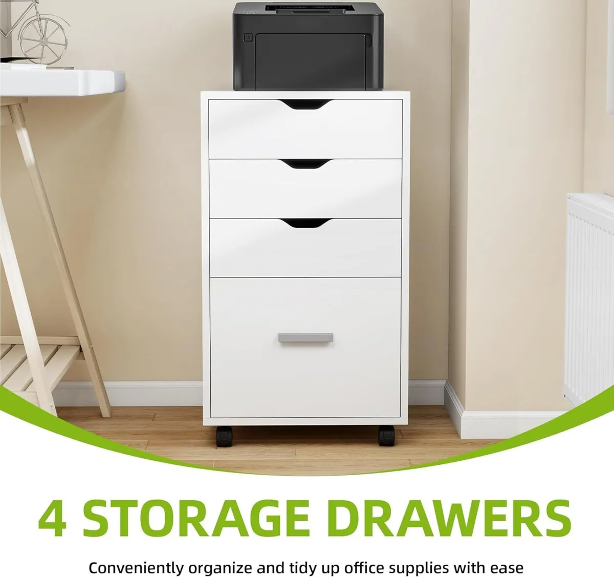 Mobile File Cabinet 4-Drawer Filing for Home - Image 4