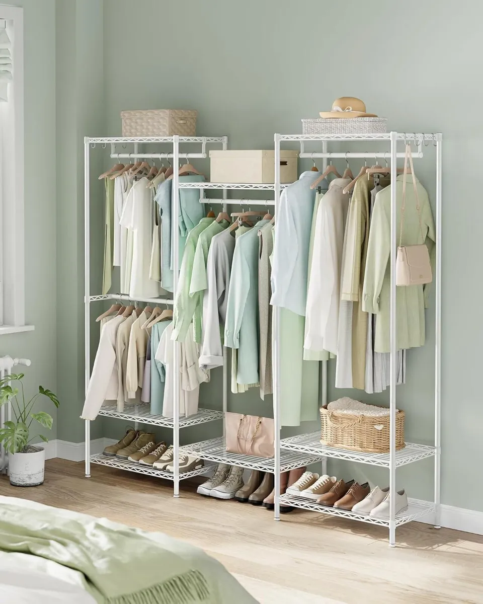 Clothes Rack Open Wardrobe for Bedroom Metal - Image 2