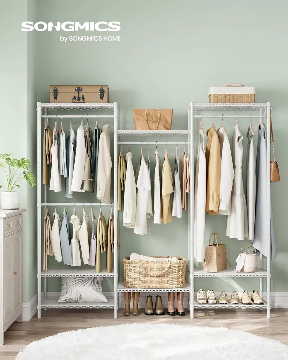 Clothes Rack Open Wardrobe for Bedroom Metal - Image 3