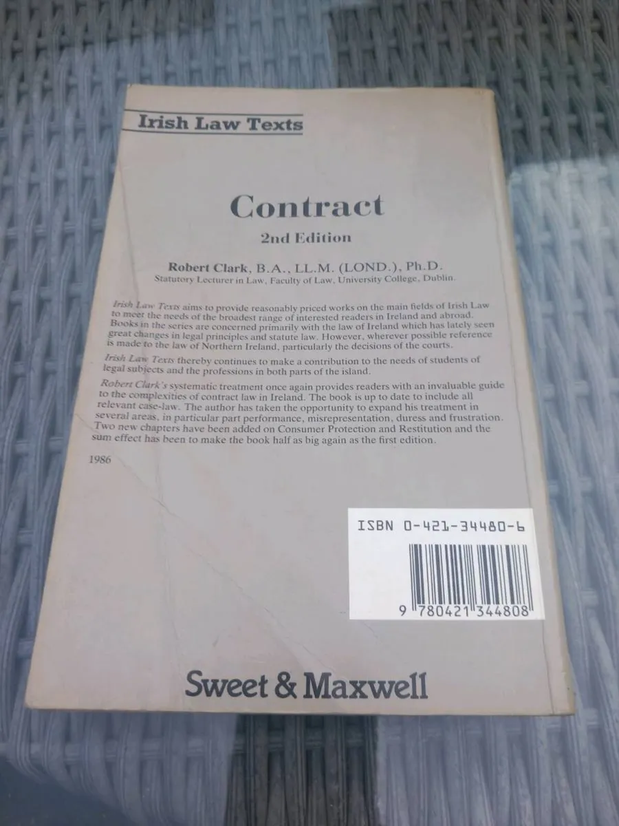 Contract law paperback Ckark R, D18 post 7e - Image 2