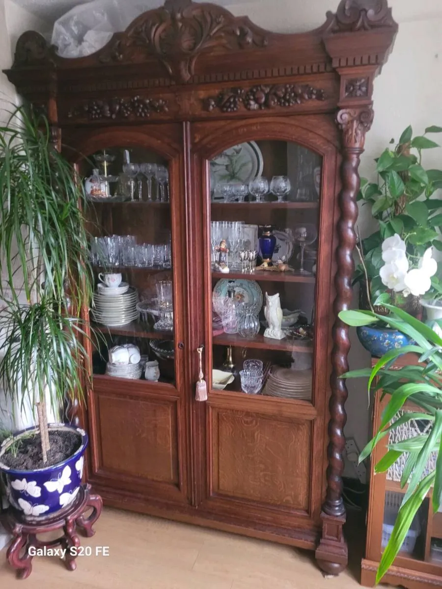 19th century French Oak display cabinet
