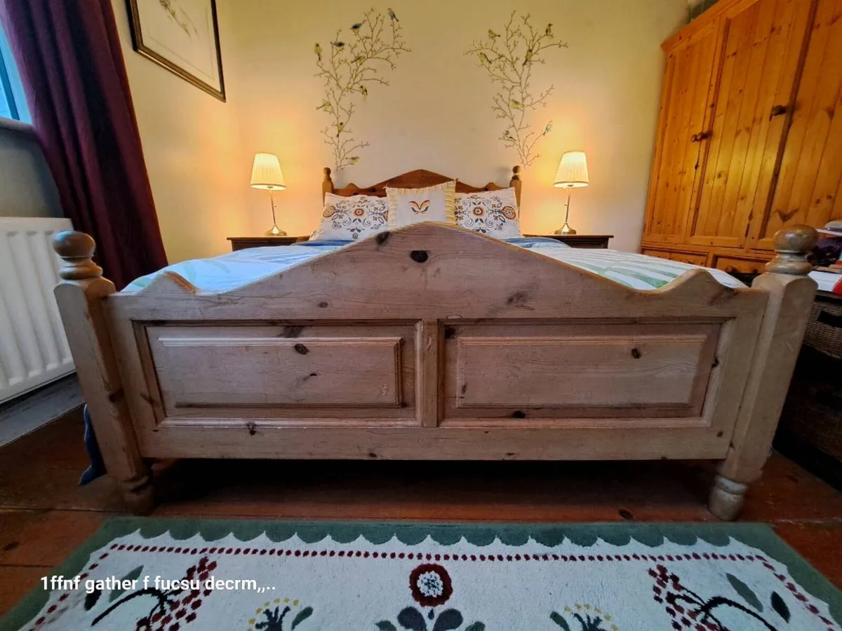 Solid Wooden Std Double Bed & Mattress - Image 4