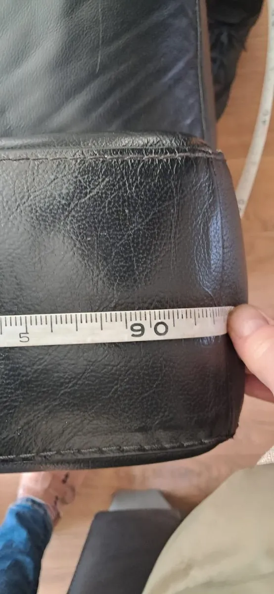 Black Leather Sofas x 2 - Image 4