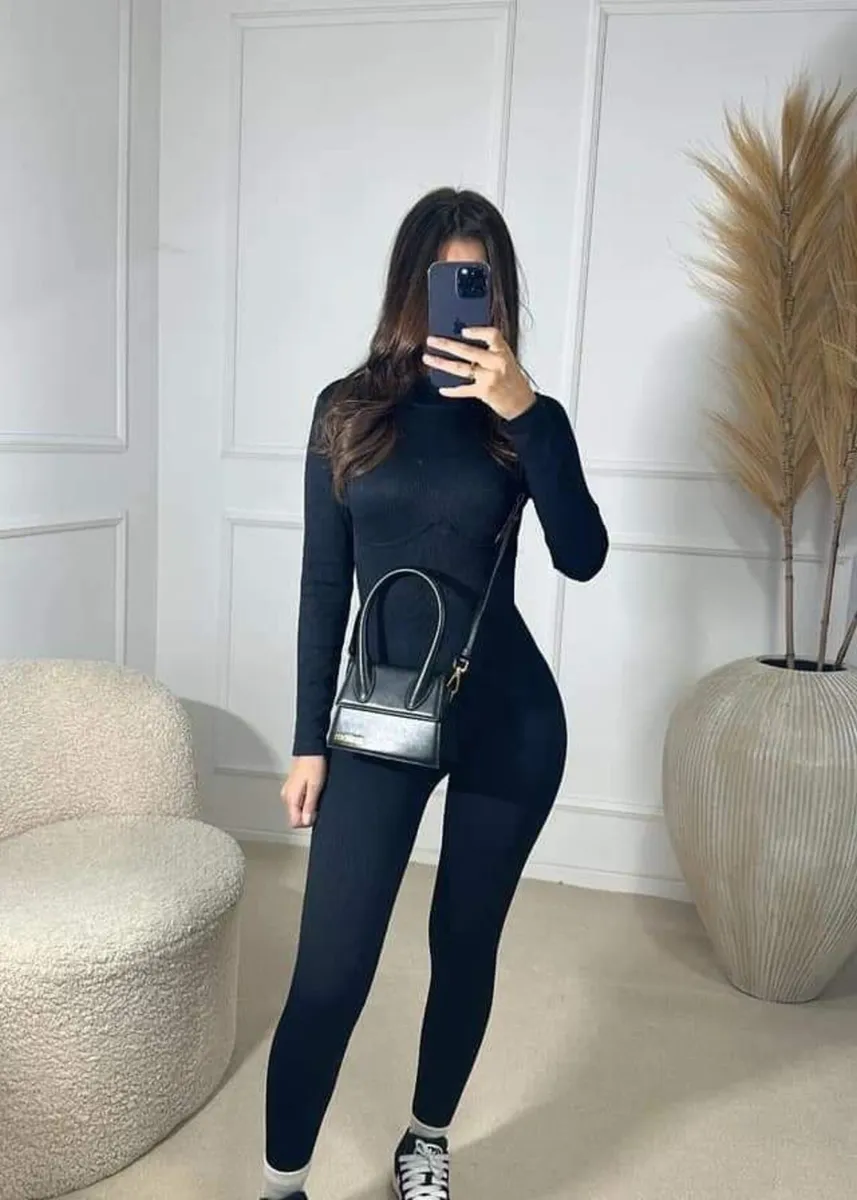 Beige shaping jumpsuit, striped - Image 3