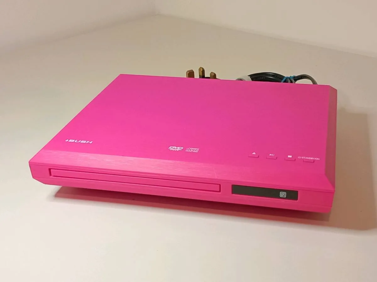 Pink DVD player Bush with universal remote - Image 1