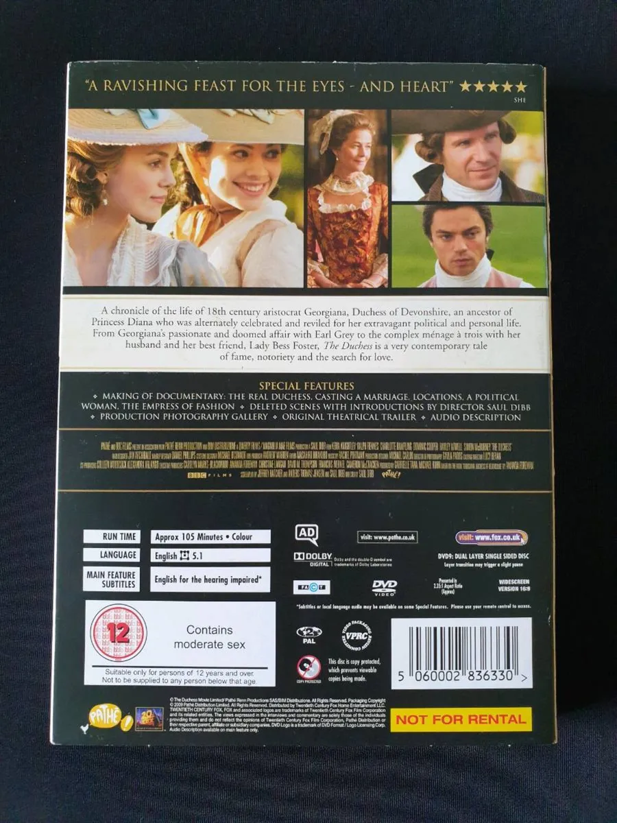 The Duchess DVD 2009 Keira Knightley Ralph Fiennes - Image 2