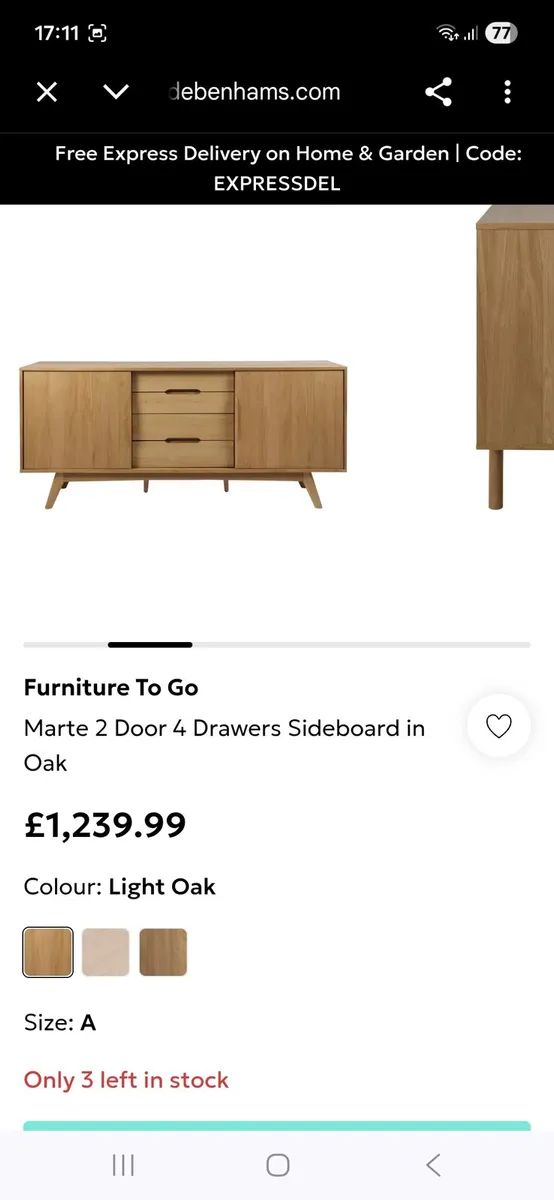 Oak Sideboard. - Image 1