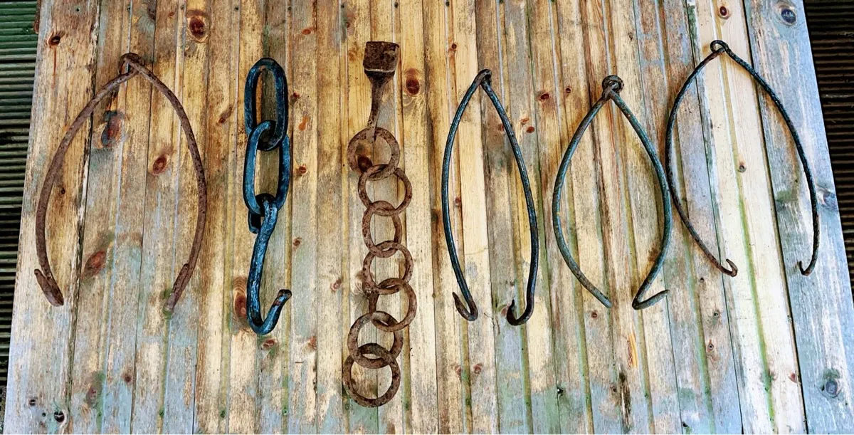 6 antique pot hooks - Image 1