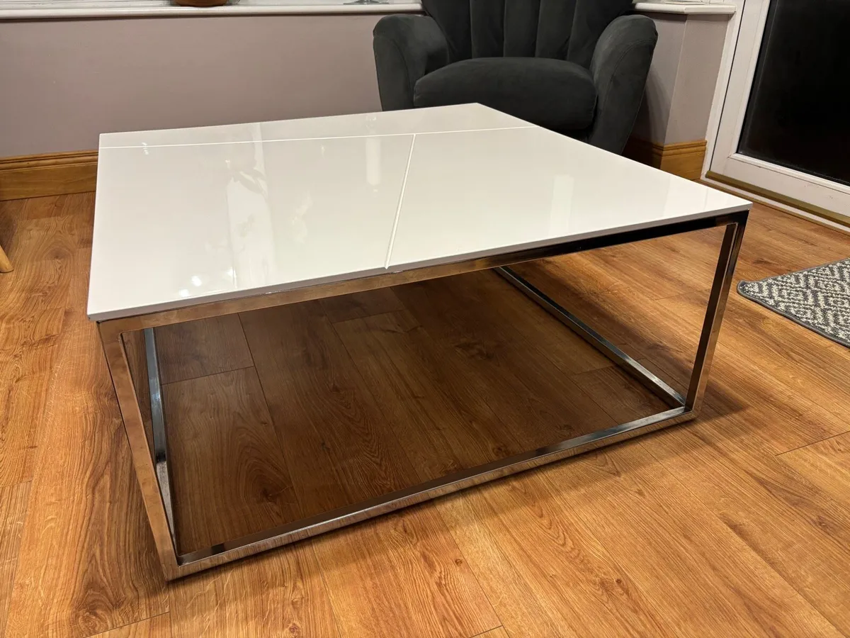 Panama White Square Coffee Table - Image 3