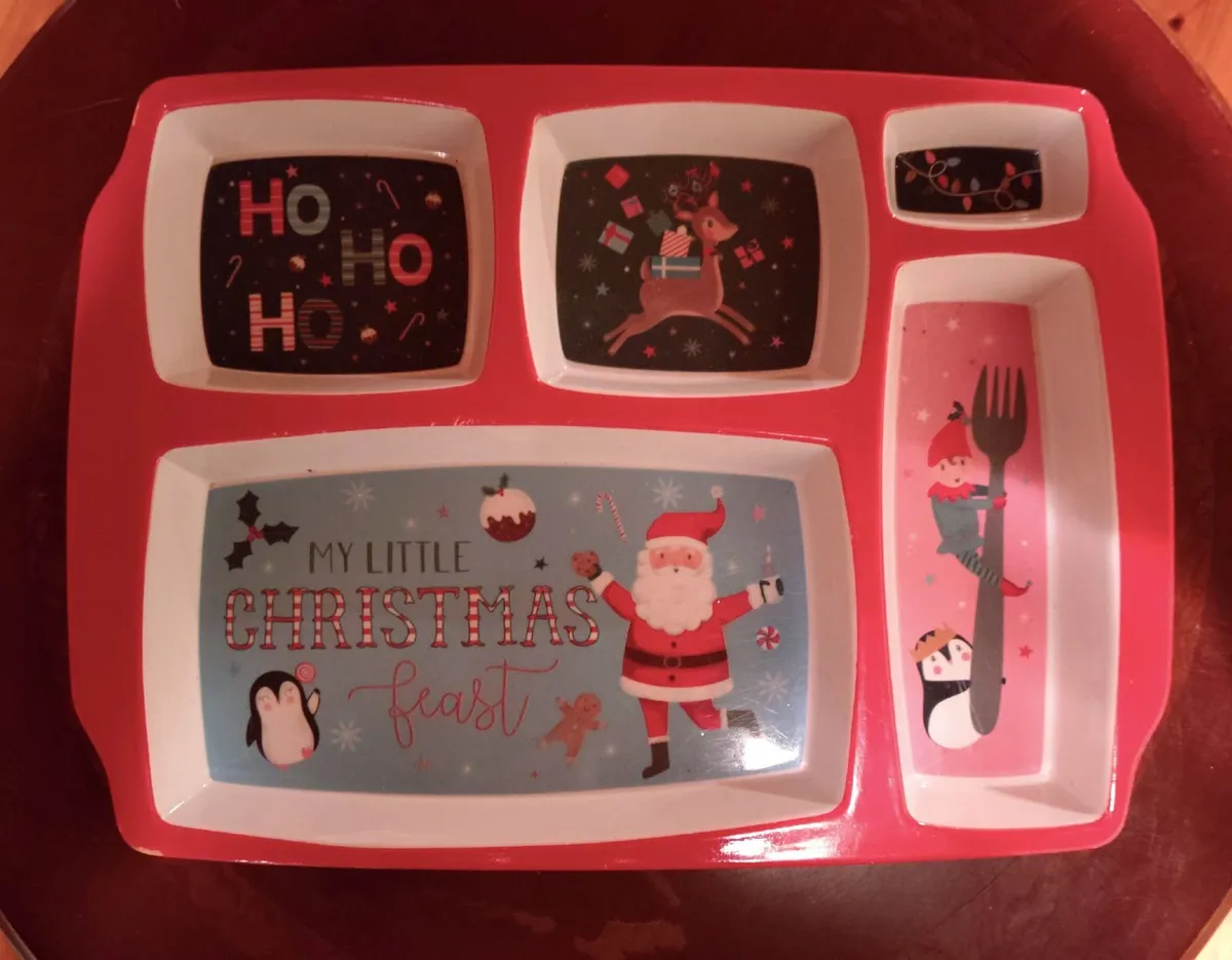 Child's Christmas Food Serving Tray (used). - Image 1
