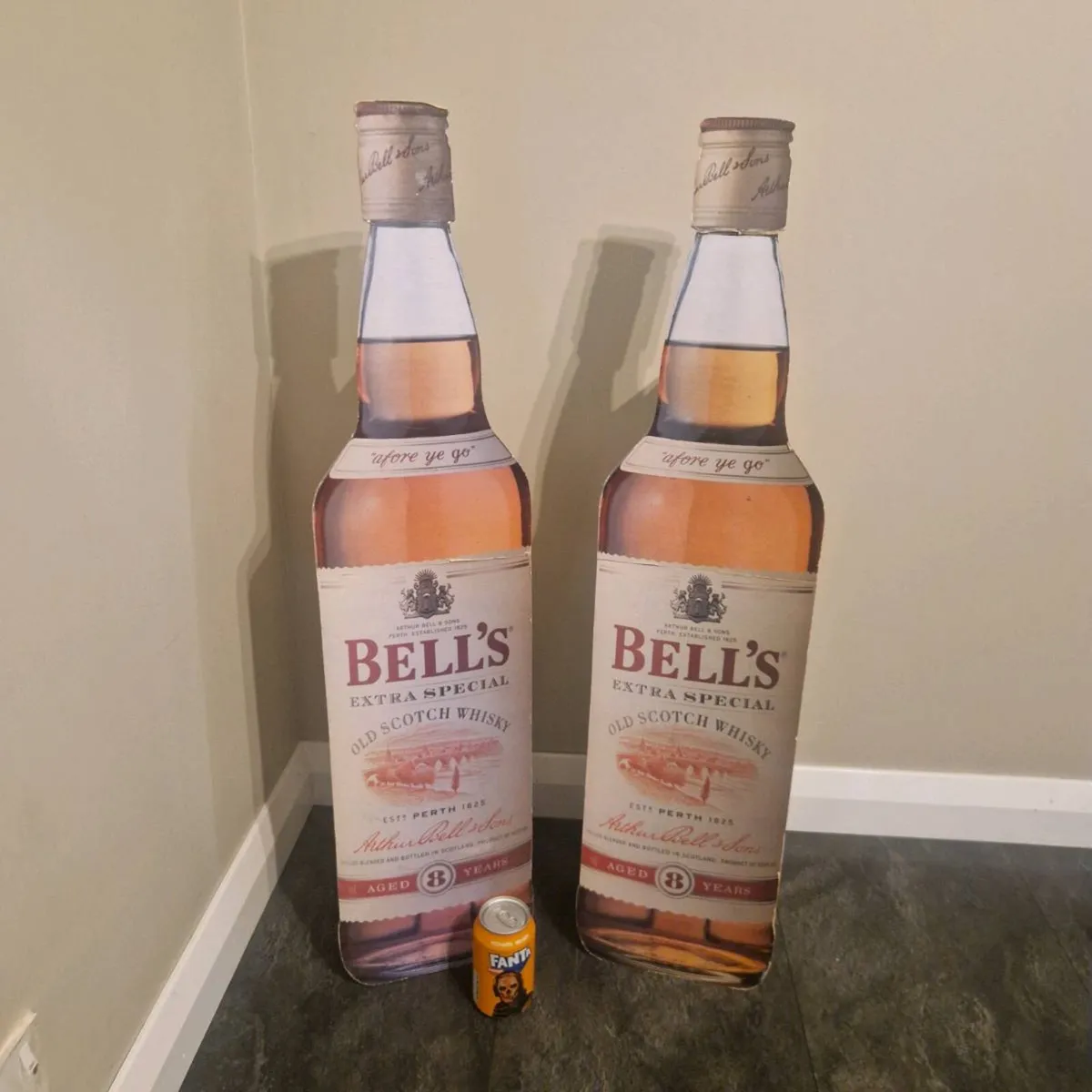 Bells scotch whisky show cards x2 bar pub mancave - Image 1