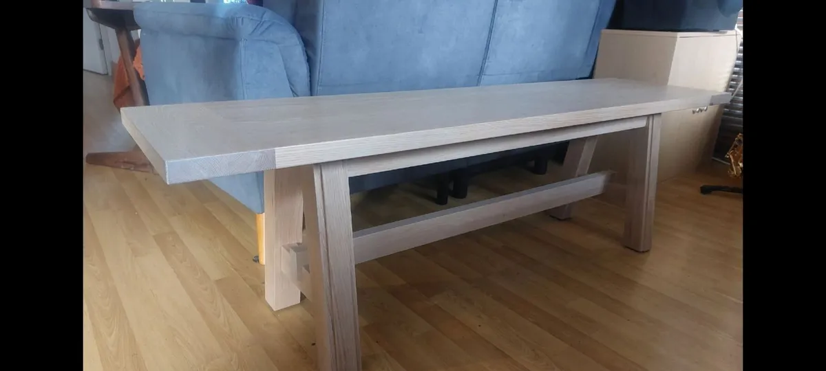 Oak dining bench - Image 3