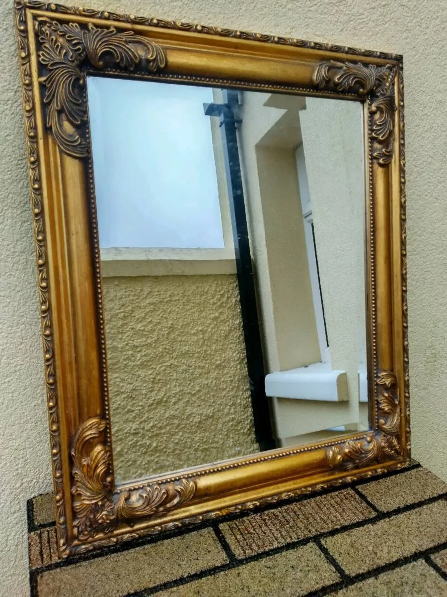 Old gilt Bevelled mirror - Image 1