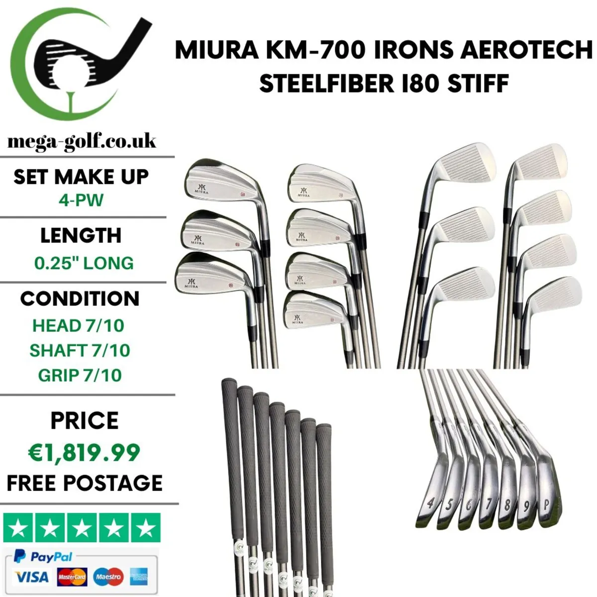Miura KM-700 Irons / 4-Pw / Stiff - Image 1