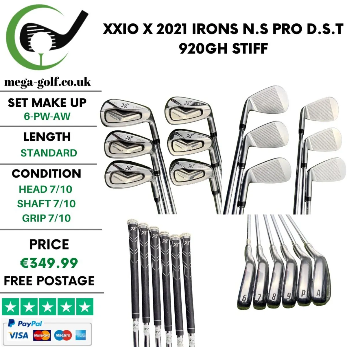 XXIO X 2021 Irons / 6-Pw-Aw / Stiff - Image 1