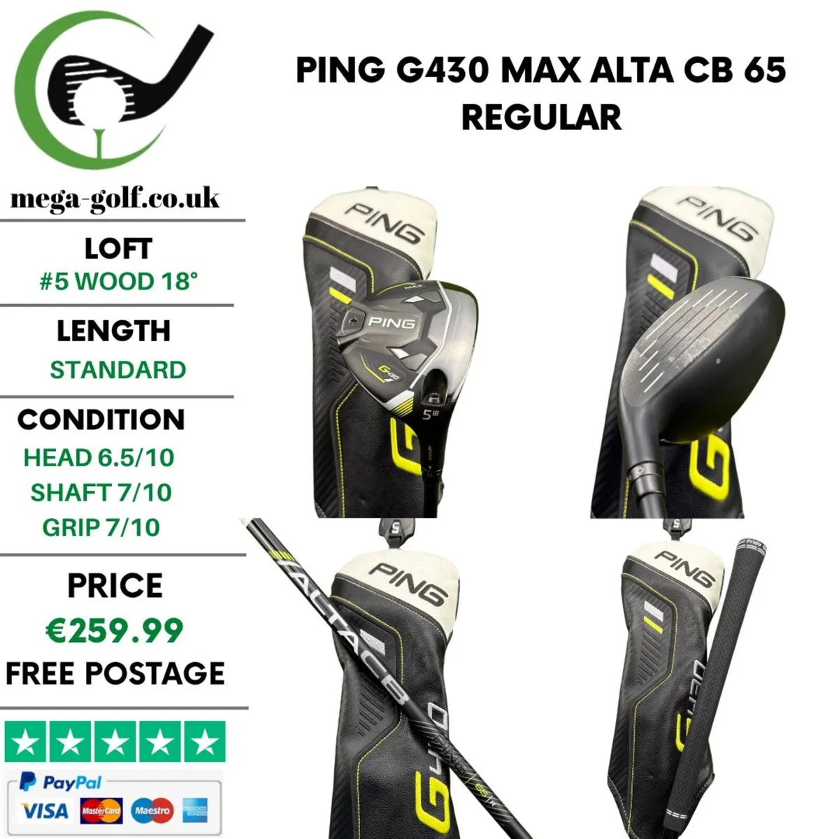 Ping G430 Max #5 Wood 18° / Alta CB 65 Regular - Image 1